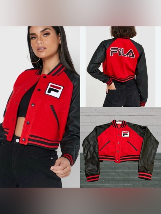 Fila Jackets & Blazers - FILA Red and Black Women's Varsity Jacket M